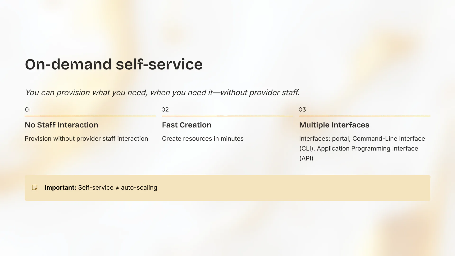 On-demand self-service