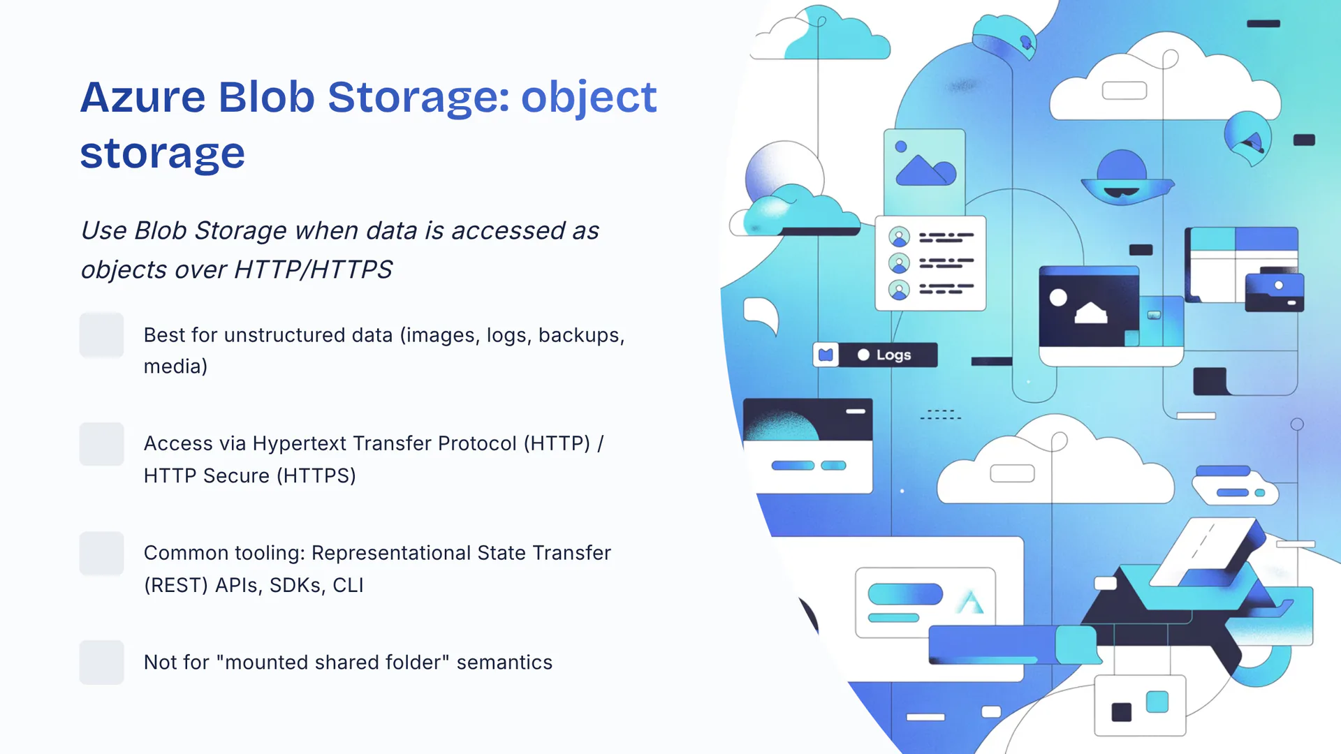 Azure Blob Storage: object storage