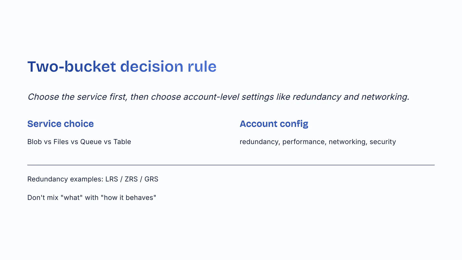 Two-bucket decision rule