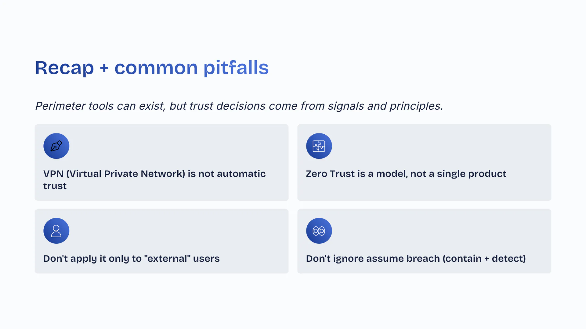 Recap + common pitfalls