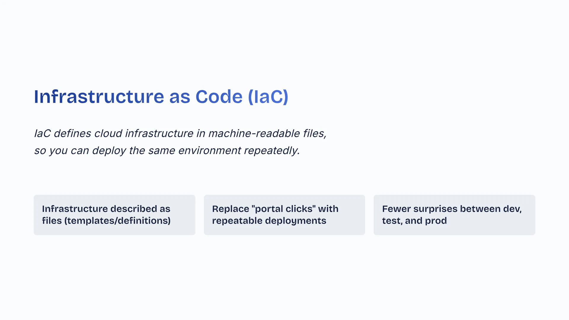 Infrastructure as Code (IaC): the core idea